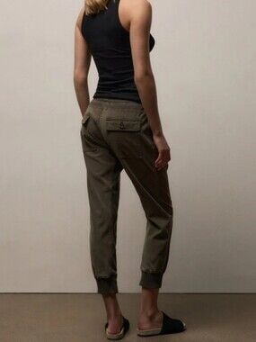 James Perse Mixed Media Jersey Pant Jogger Army Green Size 0 XS